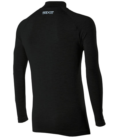 SIX2 Merino Wool Long-sleeve Mock Neck with Zip