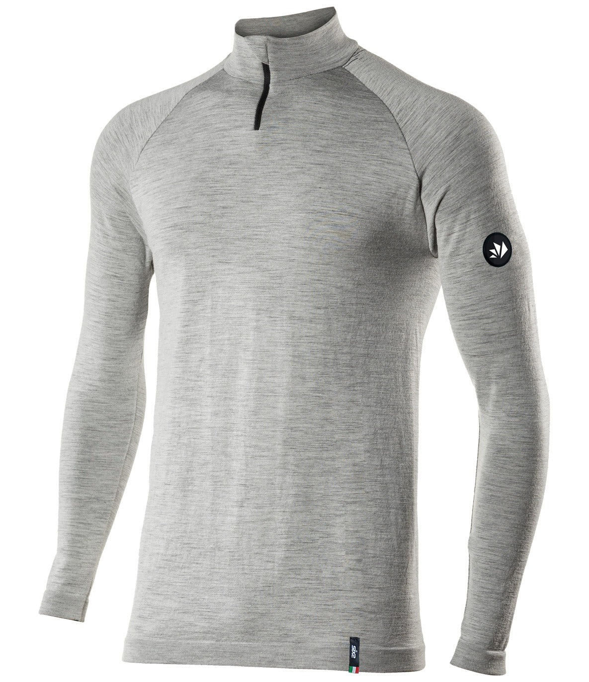 SIX2 Merino Wool Long-sleeve Mock Neck with Zip