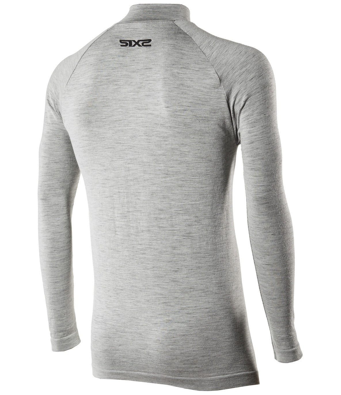 SIX2 Merino Wool Long-sleeve Mock Neck with Zip