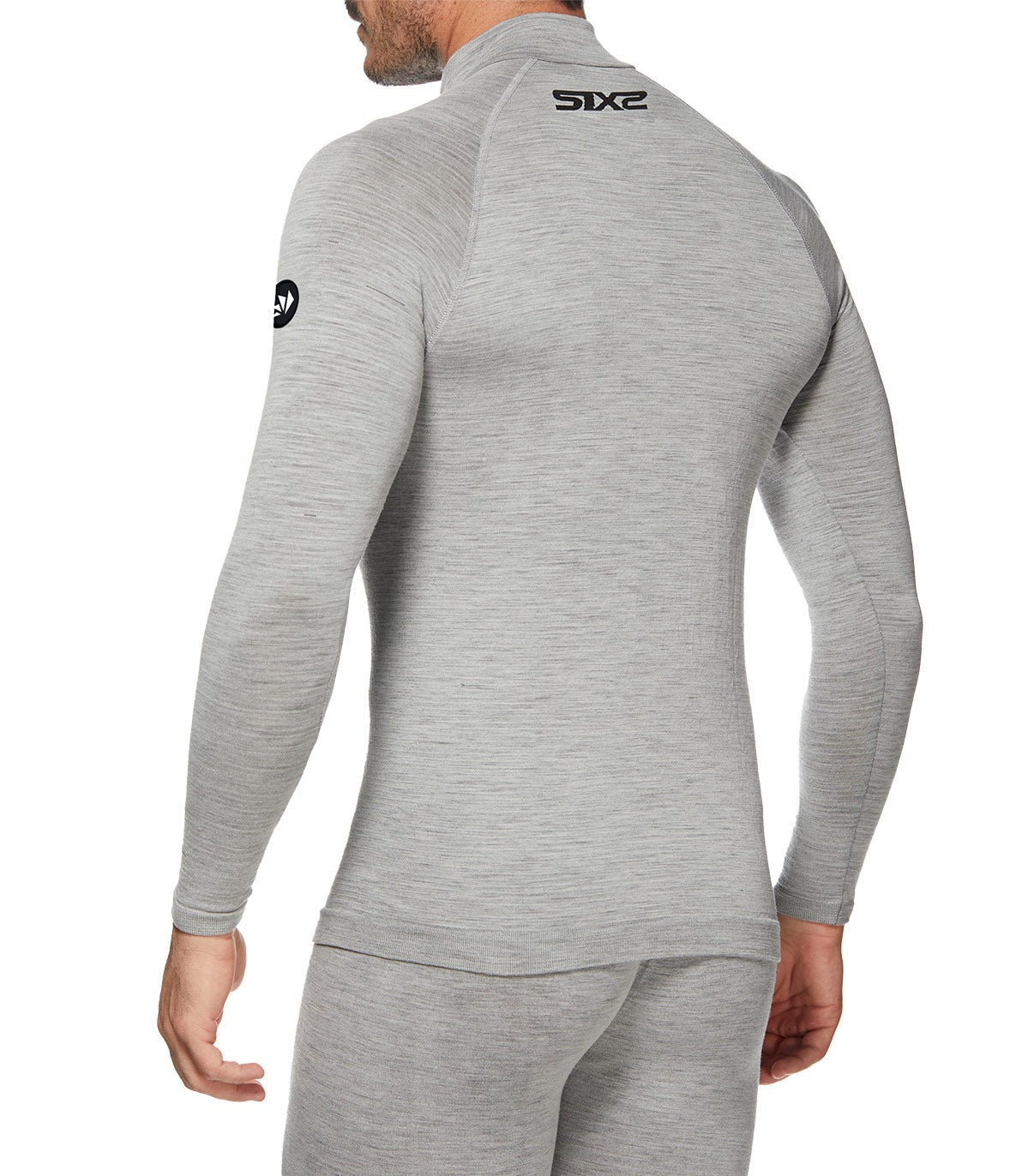 SIX2 Merino Wool Long-sleeve Mock Neck with Zip