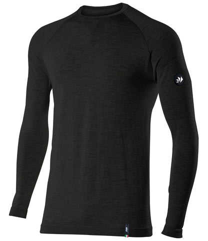 SIX2 Lightweight Merino Wool Long-sleeve Mock Neck Shirt