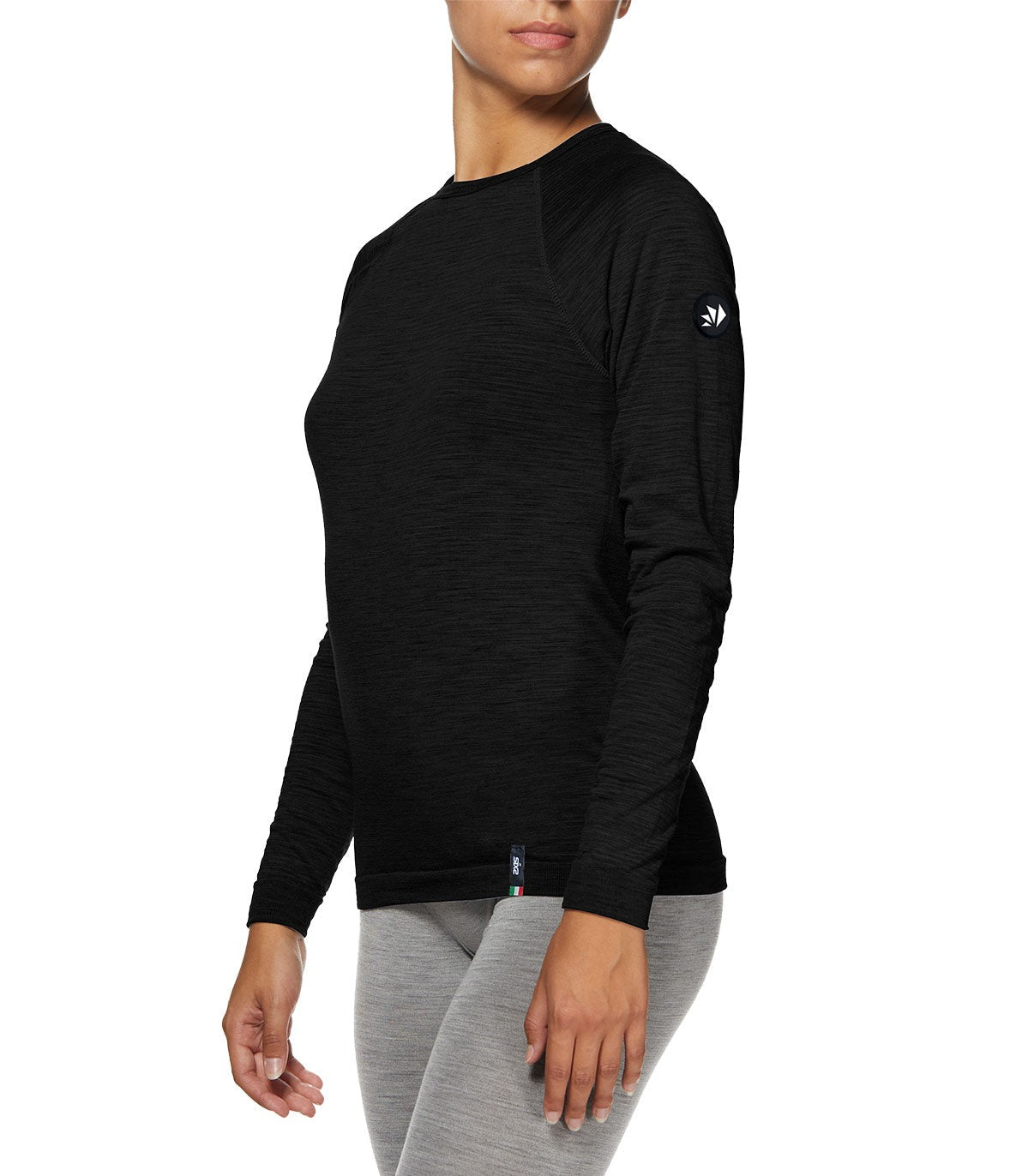 SIX2 Lightweight Merino Wool Long-sleeve Mock Neck Shirt