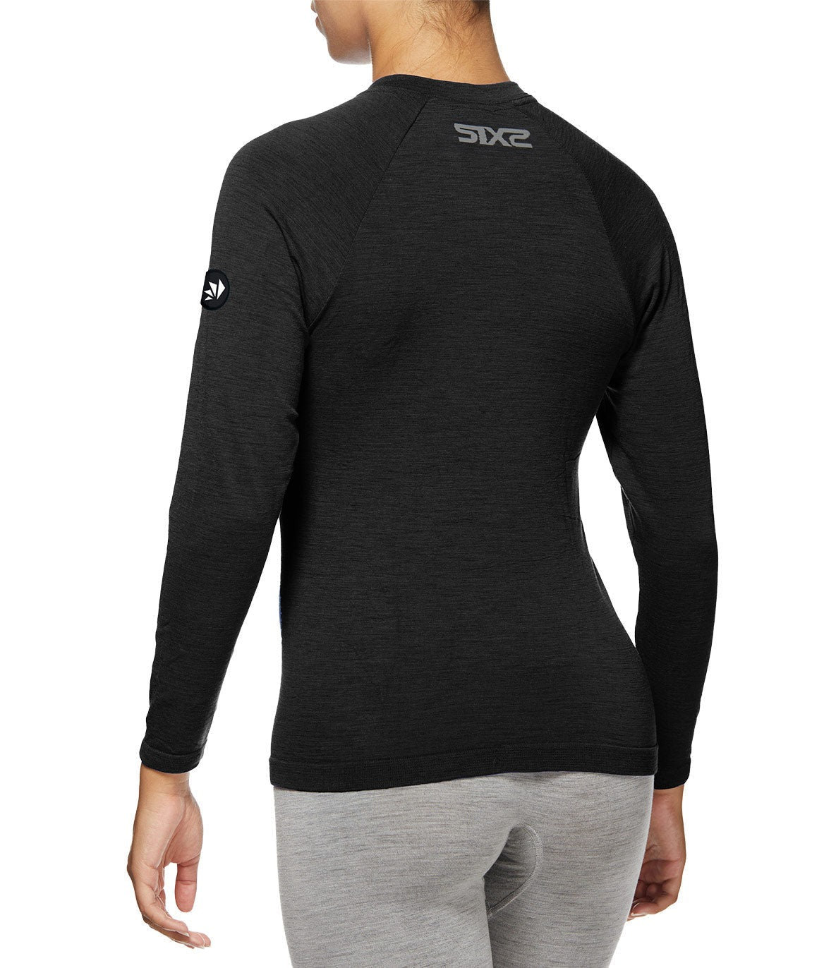 SIX2 Lightweight Merino Wool Long-sleeve Mock Neck Shirt