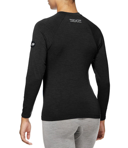 SIX2 Lightweight Merino Wool Long-sleeve Mock Neck Shirt