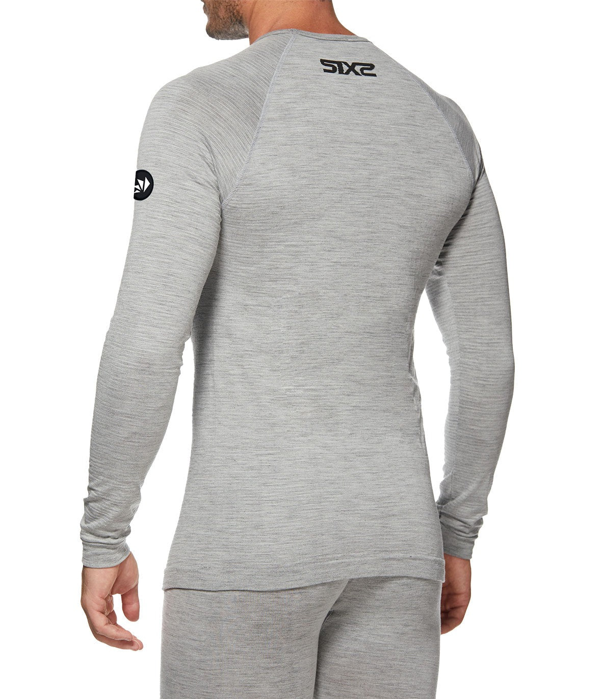 SIX2 Lightweight Merino Wool Long-sleeve Mock Neck Shirt