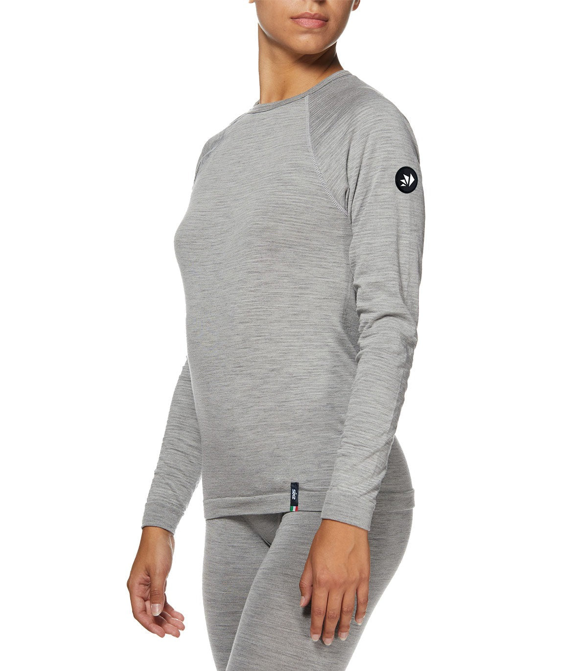 SIX2 Lightweight Merino Wool Long-sleeve Mock Neck Shirt
