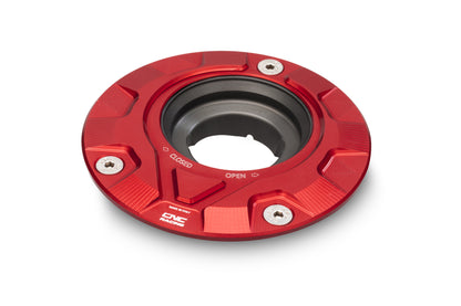 CNC Racing 'GEAR' Aluminum Gas Cap Flange for newer Ducati's  MV's and Aprilia's