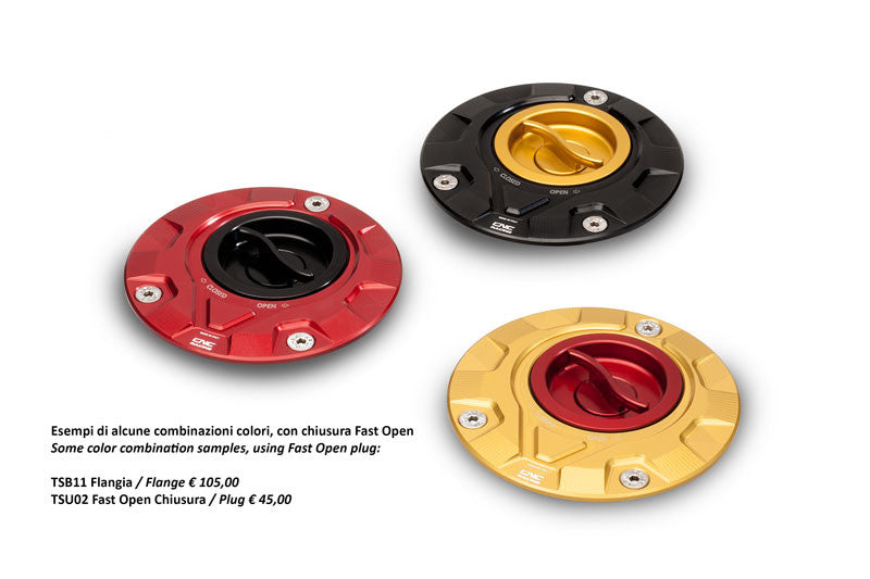 CNC Racing 'GEAR' Aluminum Gas Cap Flange for newer Ducati's  MV's and Aprilia's