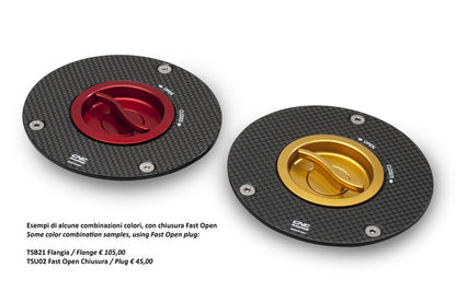 CNC Racing Carbon Fiber Gas Cap Flange for newer Ducati's  MV's and Aprilia's