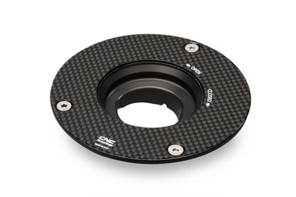 CNC Racing Carbon Fiber Gas Cap Flange for MV 3 cylinder Models, Aprilia, Moto Guzzi, and Triumph