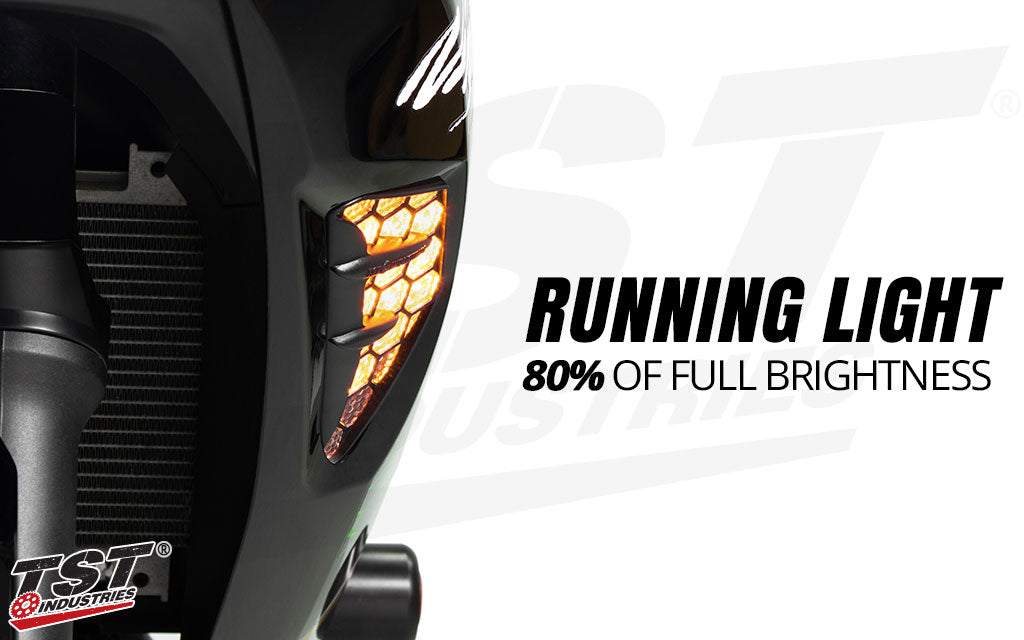 TST Industries Nexus Standard LED Front Turn Signals for Kawasaki Ninja Sportbikes -Type 2