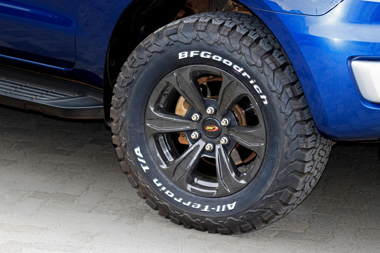 BST TUFF TEK 6 Spoke Carbon Fiber Wheel for the Ford F150 (2015+), Jeep Wrangler JK (07-17), and Tesla Cybertruck - 20 x 9.5