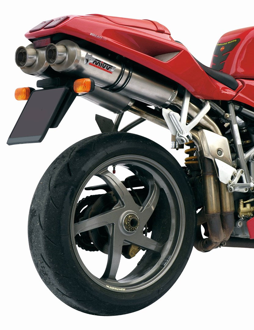 MIVV 2 Slip-on, Oval Stainless Steel, Sub-code/Underseat Exhaust For Ducati 916 94-98, 996/998 94-01, 748 94-03