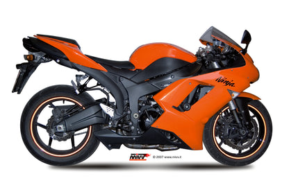 MIVV Slip-on, Suono Black, Undertail/Underseat Exhaust For Kawasaki ZX-6R 2007-2008