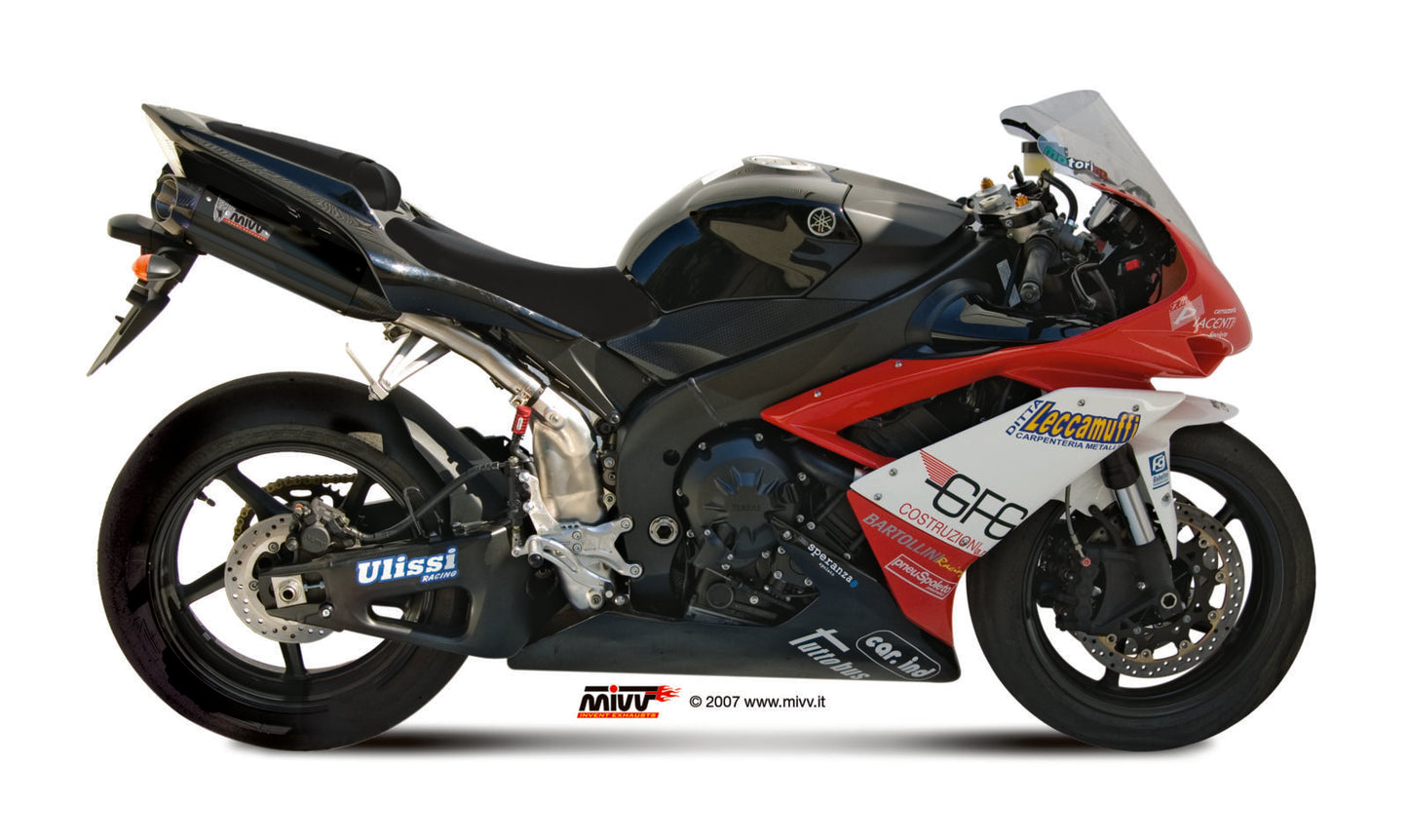 MIVV 2 Slip-on, Suono Black, Standard Exhaust For Yamaha YZF-R1 2007-2008
