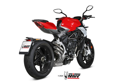 MIVV Slip-on, Speed Edge Stainless Steel, Standard Exhaust For MV Agusta Brutale 800 RR 2017-2020