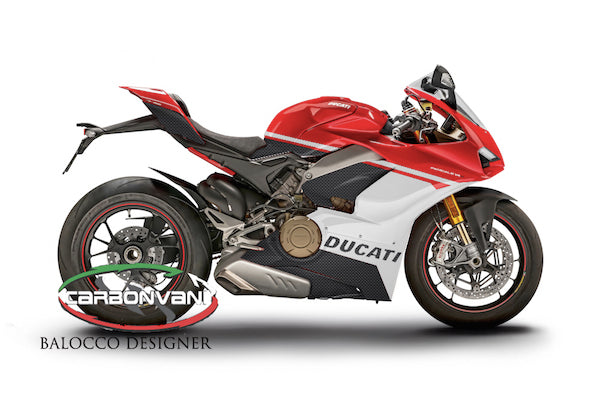 Carbonvani - Ducati Panigale V4 / S / Speciale "50.1" Design Carbon Fiber Full Fairing Kit - ROAD VERSION (8 pieces)