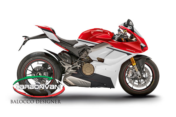 Carbonvani - Ducati Panigale V4 / S / Speciale "50.4" Design Carbon Fiber Full Fairing Kit - ROAD VERSION (8 pieces)