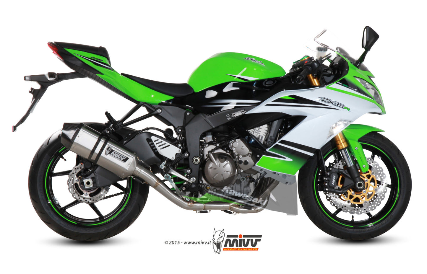 MIVV Full System 4x2x1, Speed Edge Stainless Steel, Standard Exhaust For Kawasaki ZX-6R 636 2013-2016