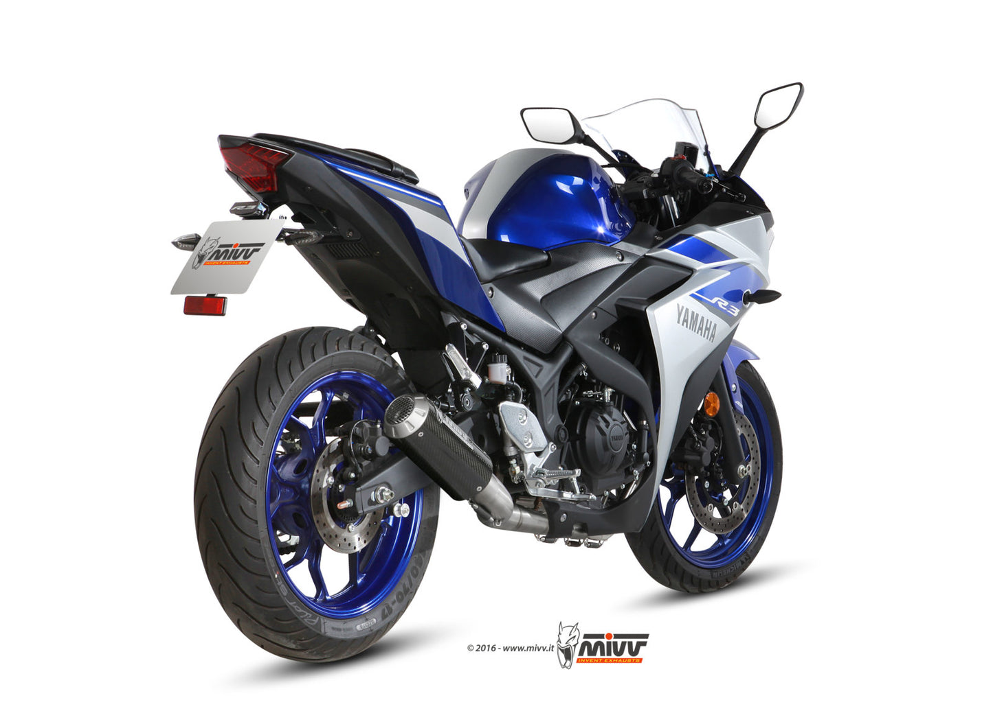MIVV Full System 2x1, MK3 Carbon, Standard Exhaust For Yamaha YZF R25/YZF R3 15-20, MT-03 16-22