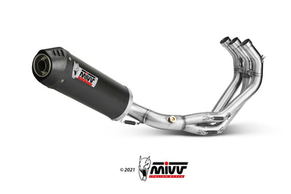 MIVV Full System 3x1, Oval Carbon, Standard Exhaust For Yamaha MT-09 / FZ-09 2013-2020