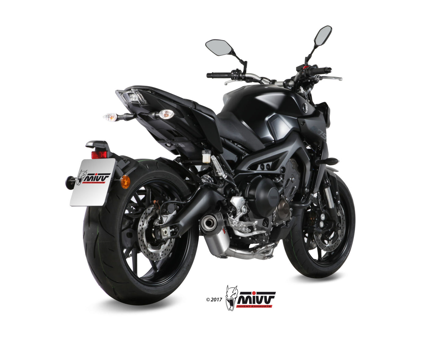 MIVV Full System 3x1, Oval Titanium, Standard Exhaust For Yamaha MT-09 / FZ-09 2013-2020