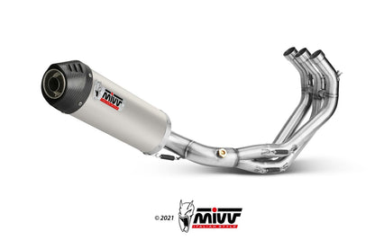 MIVV Full System 3x1, Oval Titanium, Standard Exhaust For Yamaha MT-09 / FZ-09 2013-2020