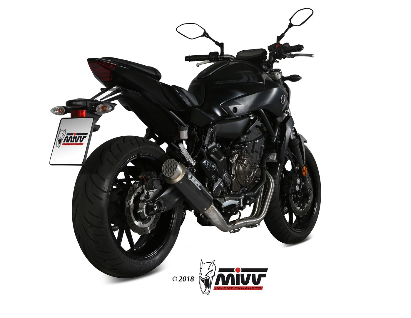 MIVV Full System 2x1, Gppro Carbon, Alto/High up Exhaust For Yamaha MT-07 / FZ-07 2014-2020