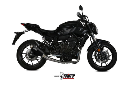 MIVV Full System 2x1, Gppro Black, Alto/High up Exhaust For Yamaha MT-07 / FZ-07 2014-2020