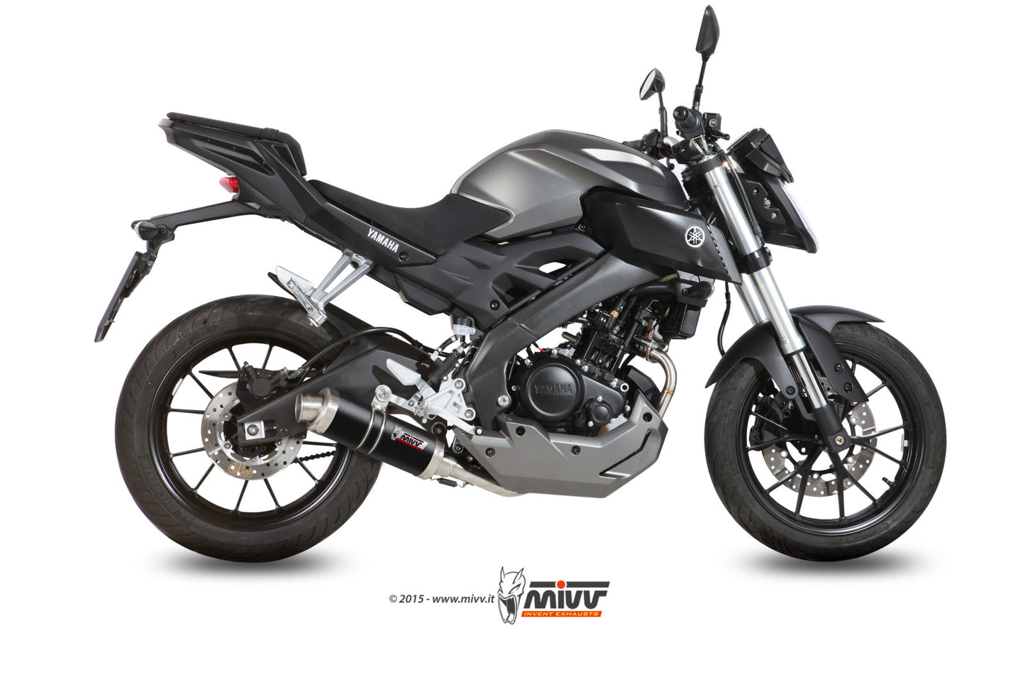 MIVV Full System 1x1, GP Black, Standard Exhaust For Yamaha YZF R125 14-18, MT-125 15-19