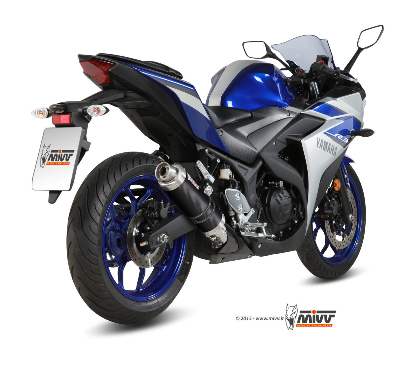 MIVV Slip-on, GP Carbon, Standard Exhaust For Yamaha YZF R25/YZF R3 2015-2022