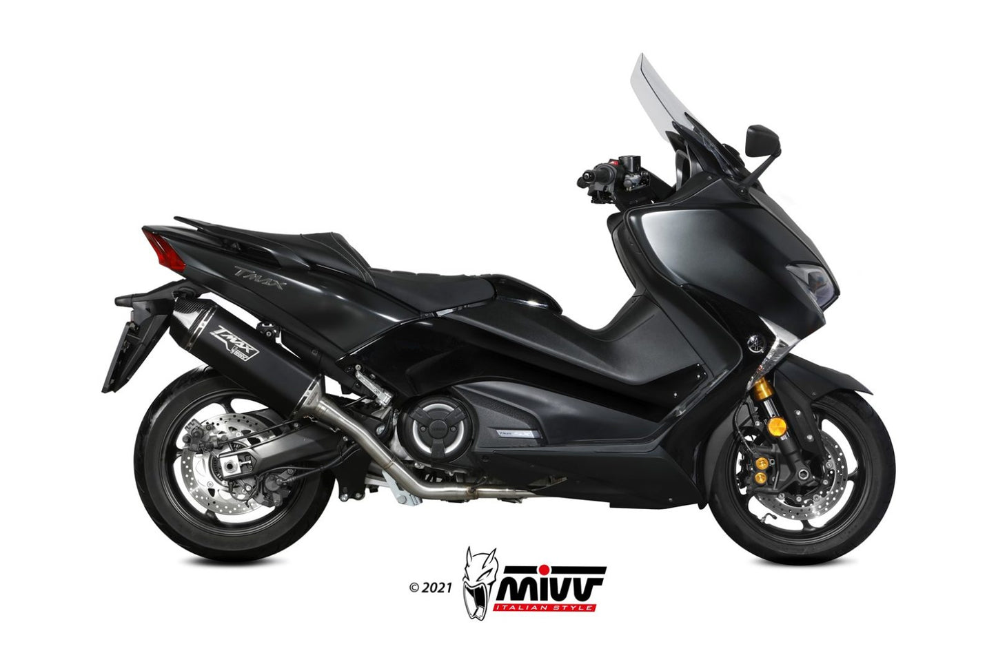 MIVV Full System 2x1, Speed Edge Black, Standard Exhaust For Yamaha T-Max 530 17-19, 560 20-21