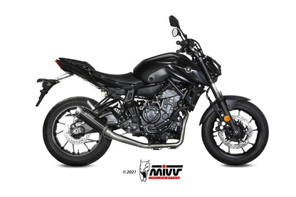 MIVV Full System 2x1, Gppro Black, Alto/High up Exhaust For Yamaha MT-07 / FZ-07 2021-2022