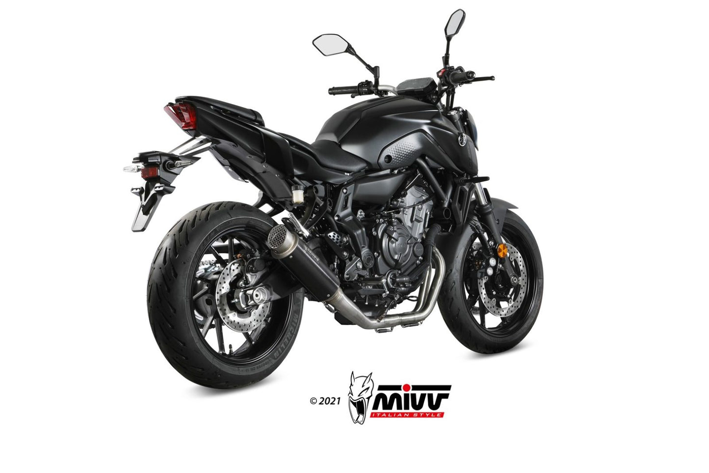 MIVV Full System 2x1, Gppro Black, Alto/High up Exhaust For Yamaha MT-07 / FZ-07 2021-2022