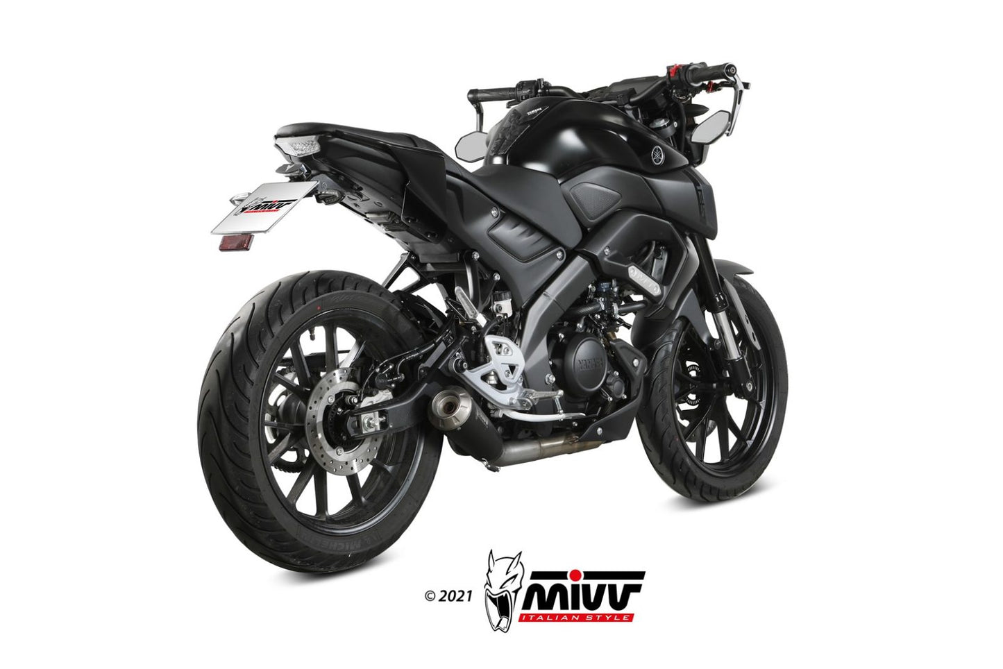 MIVV Full System 1x1, X-M1 Black, Standard Exhaust For Yamaha MT-125 2020-2022