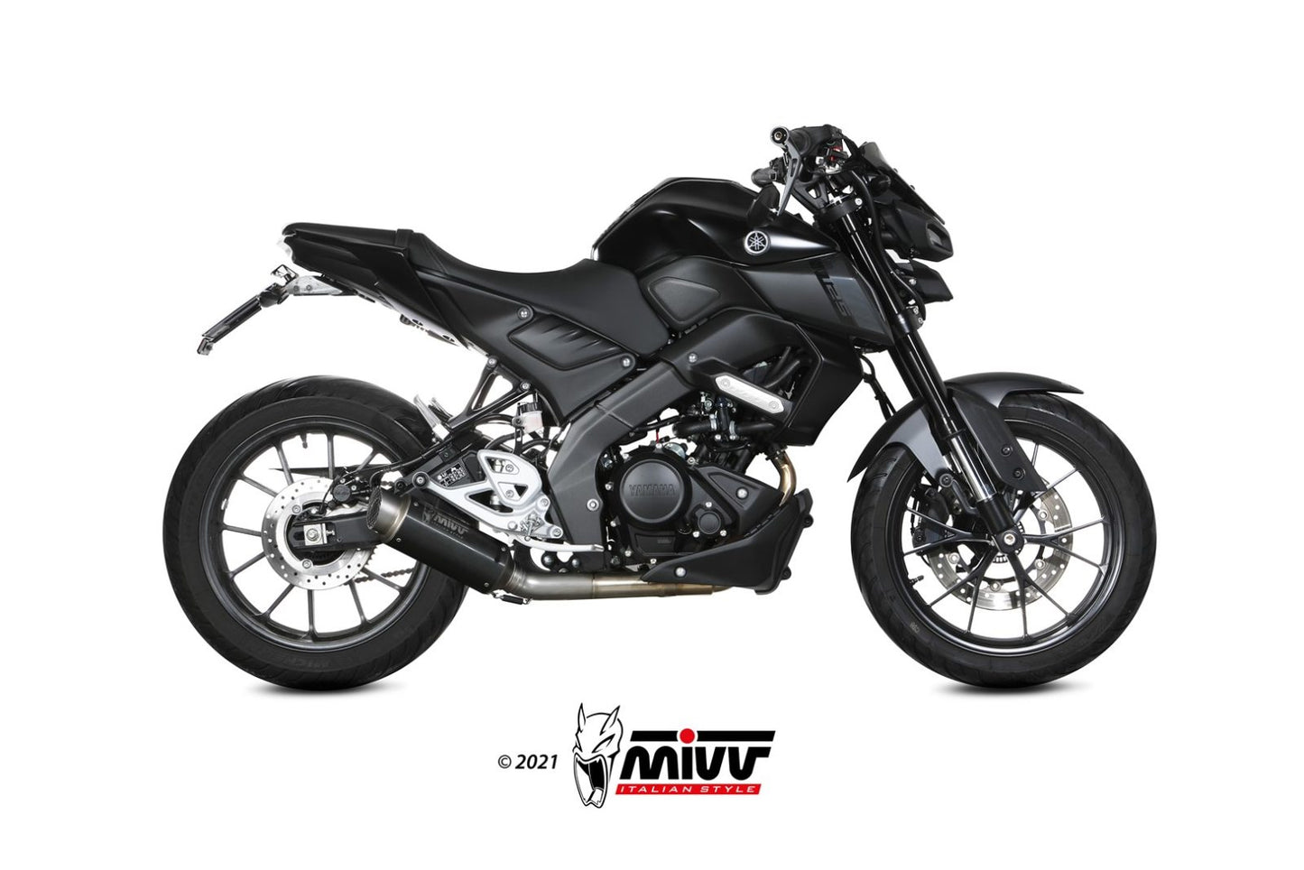 MIVV Full System 1x1, GPpro Black, Standard Exhaust For Yamaha MT-125 2020-2022
