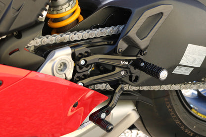 CNC Racing Carbon Fiber Heel Guards for the RPS Adjustable Rearset for the Ducati Panigale / Streetfighter V4 / S / Speciale / R