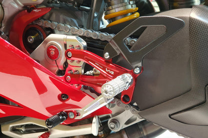 CNC Racing Carbon Fiber Heel Guards for the RPS Adjustable Rearset for the Ducati Panigale / Streetfighter V4 / S / Speciale / R