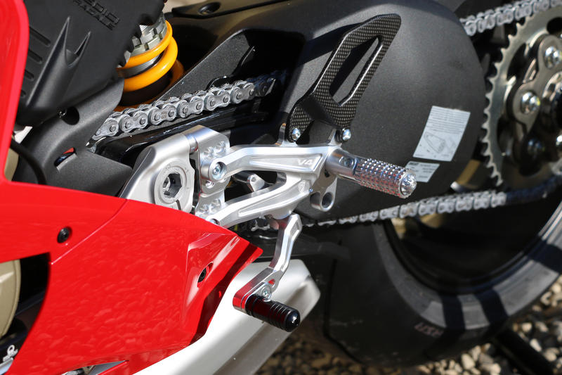 CNC Racing Carbon Fiber Heel Guards for the RPS Adjustable Rearset for the Ducati Panigale / Streetfighter V4 / S / Speciale / R
