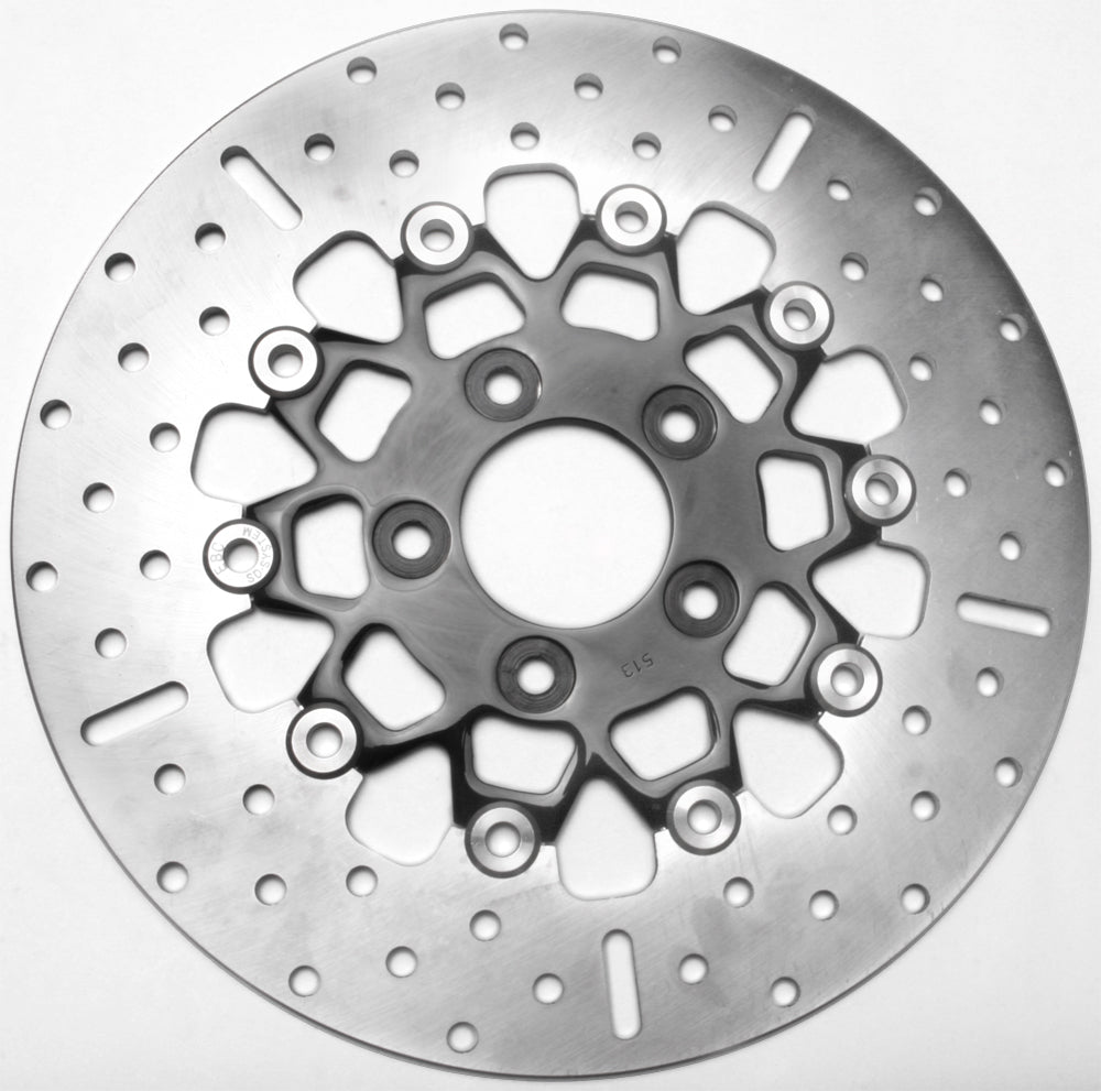 V Twin Street Rotor Rsd020blk Floating Chrome/Black