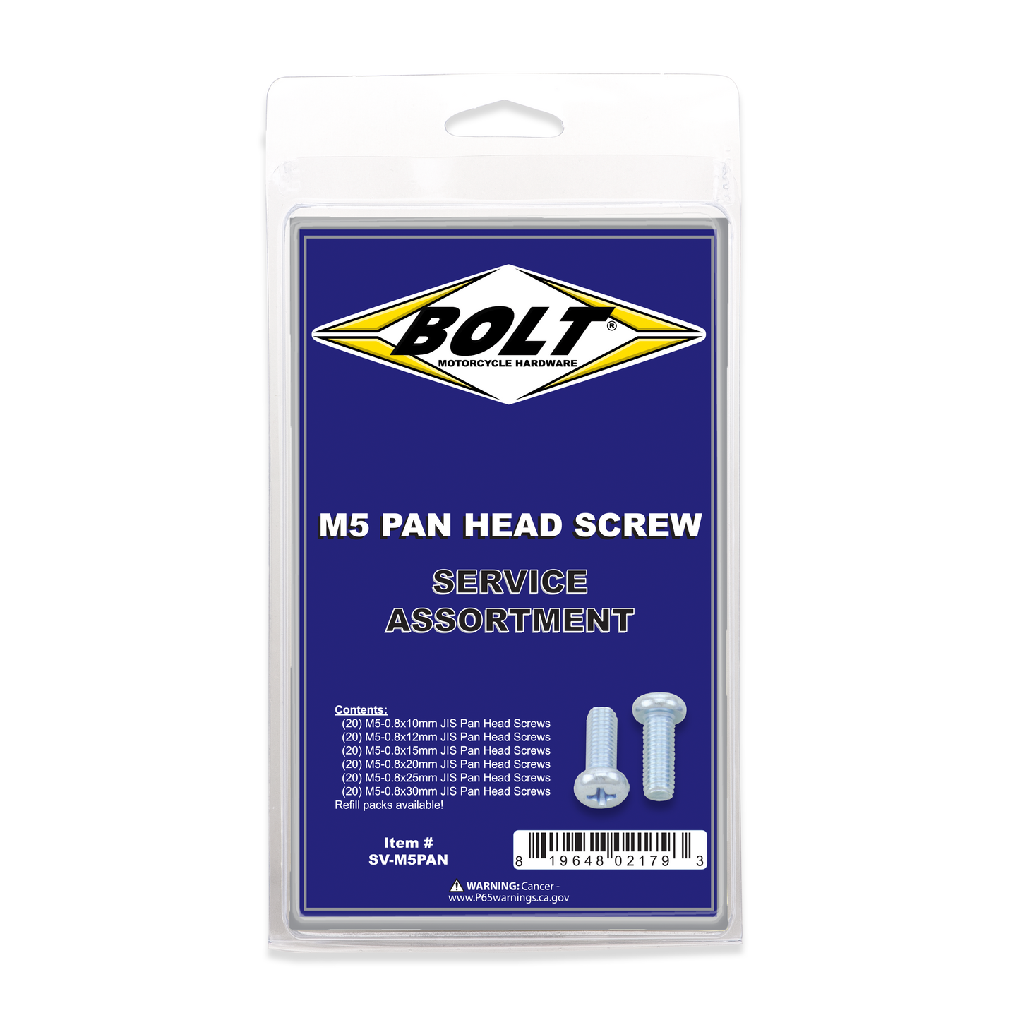 M5 Pan Head Phillips Assortment 120 Piece Kit