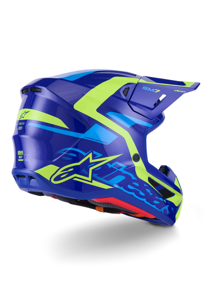 Sm7 Deed Helmet Blue/Ylw Fluo Glossy Md