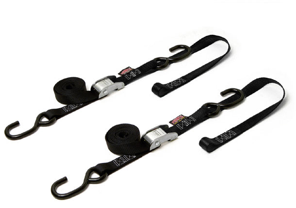 Tie Down Cam S Hook Soft Tye 1"X6' Black/Black Pair