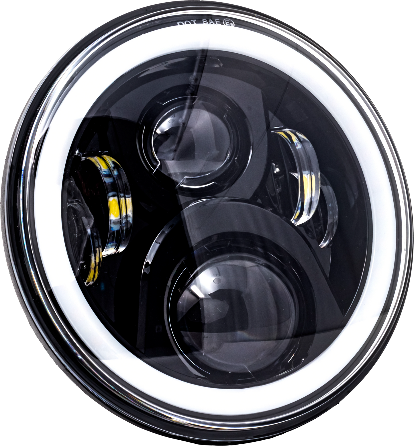 7" Led Headlight Black Halo Indian