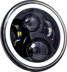 7" Led Headlight Black Halo Indian