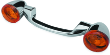 Bikers Choice 91-08 Touring 86-17 FLST Narrow Chrome Rear Turn Signal Bar Kit W/Amber Lens
