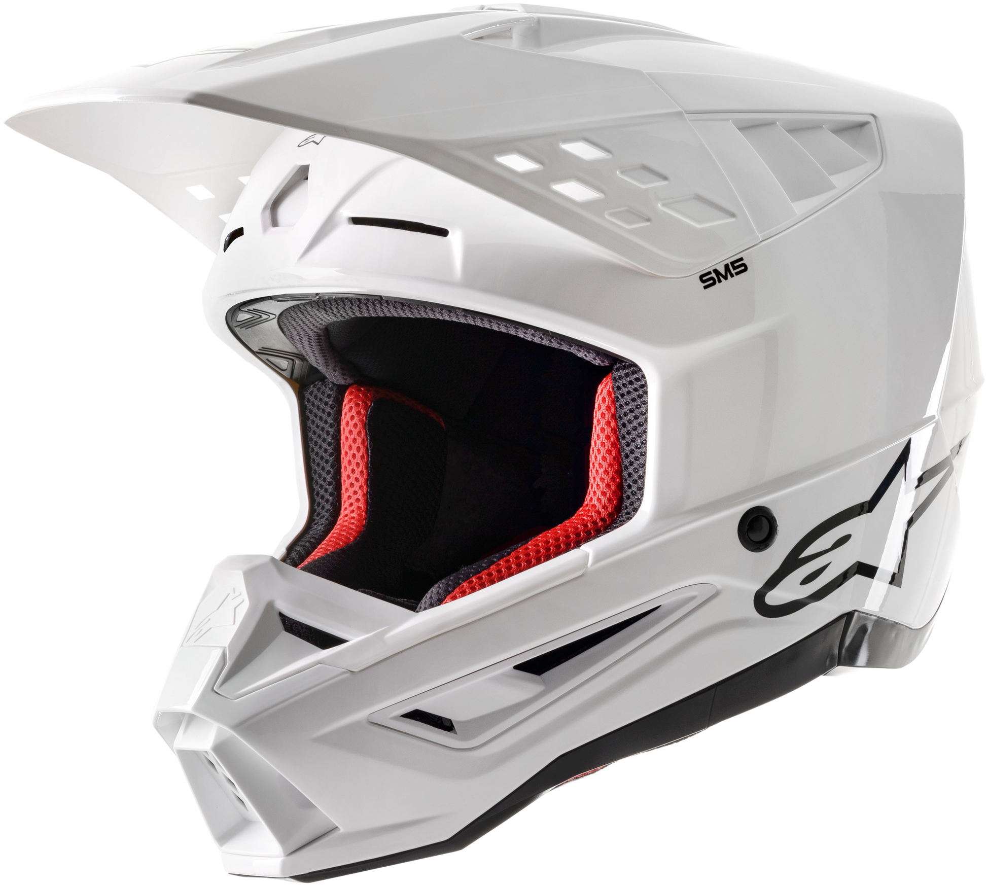 S M5 Solid Helmet White Glossy Lg