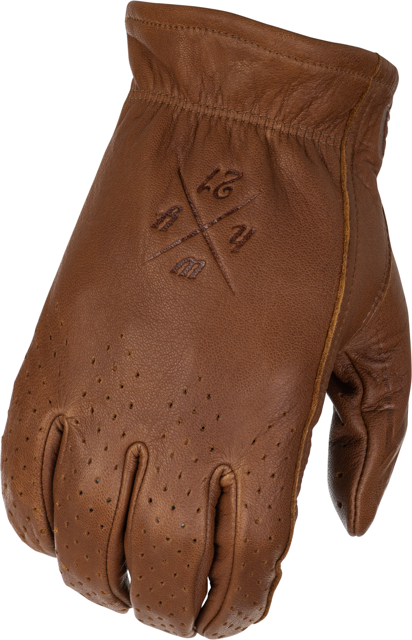 Louie Perforated Gloves Brown 4x