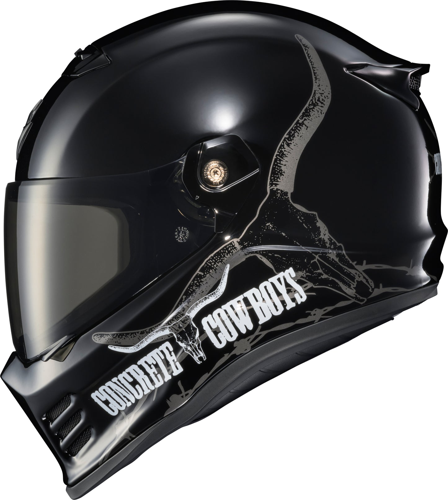 Covert Fx Full Face Helmet Concrete Cowboys Gloss Blk Sm