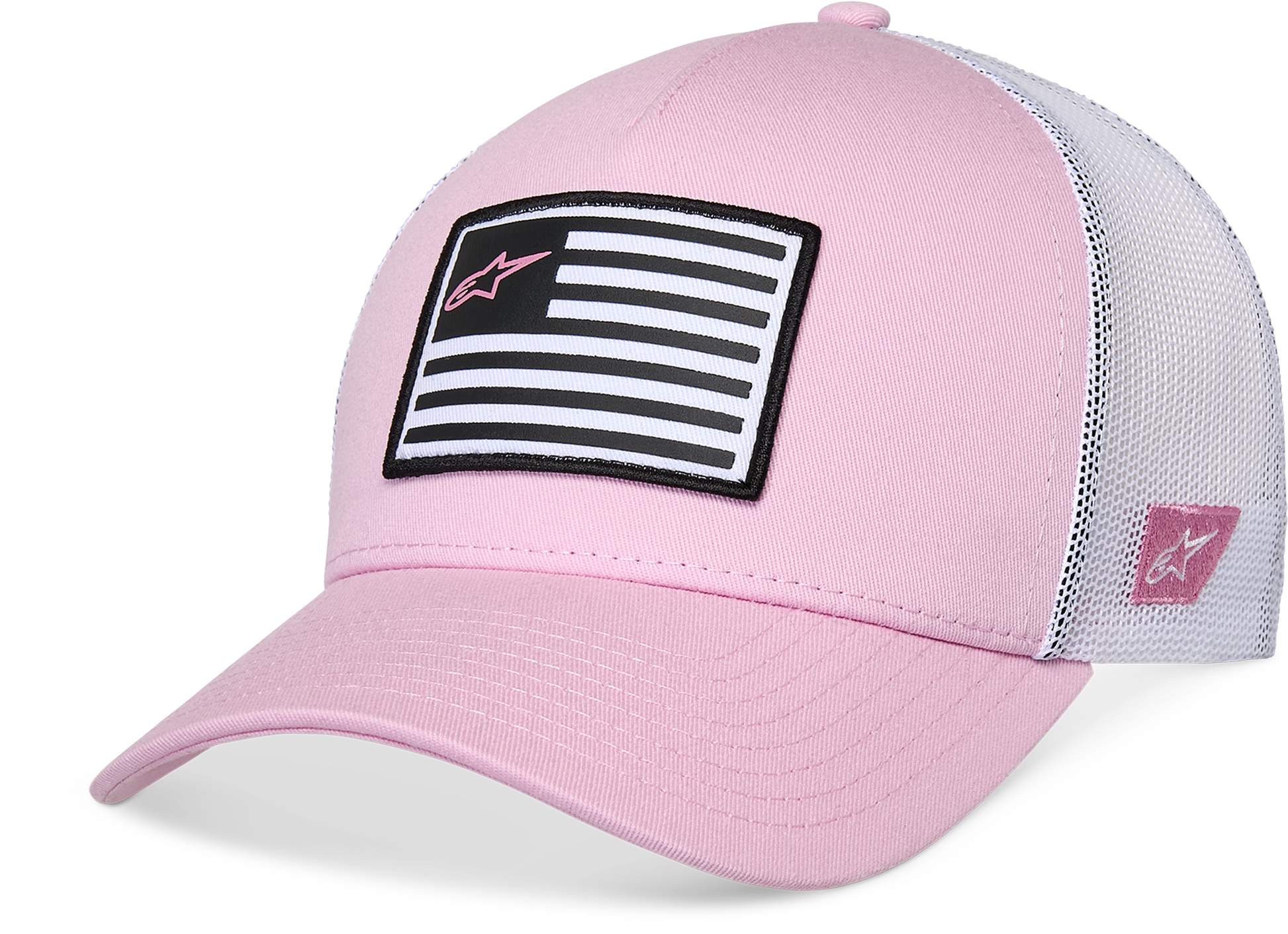 Flag Snapback Hat Pink/White